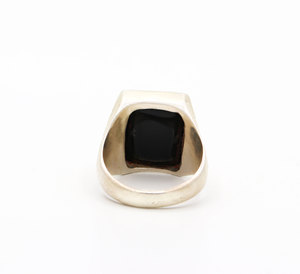 Natural Black Spinel Gemstone 925 Solid Sterling <b>Silver</b> <b>Ring</b> Handmade Gothic Jewelry Dome <b>Ring</b> for Women and <b>Mens</b> - Product Image 3