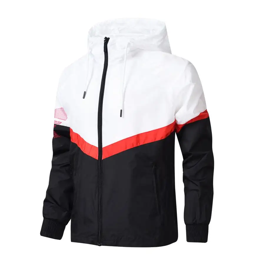 100% कस्टम मेड hooded नायलॉन निविड़ अंधकार windbreakers/स्क्रीन प्रिंटिंग Windbreaker जैकेट/उच्च बनाने की क्रिया windbreaker जैकेट