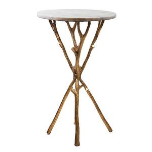 Table basse en aluminium doré en forme de branche d'arbre avec plateau en métal, personnalisable, meubles de salon - Product Image 1