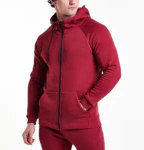 Custom fashion made latest style top quality open zip up style men sports running tracksuits