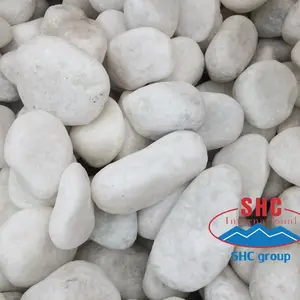 Blanco lechoso Pebble piedras para decoración de piedra de paisajismo de piedra