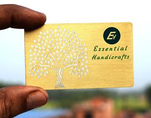 Tarjetas de visita de latón grabado de calidad exquisita personalizada, placa de identificación de acero inoxidable personalizada, estilo en blanco tallado, regalo artesanal de negocios - Product Image 5