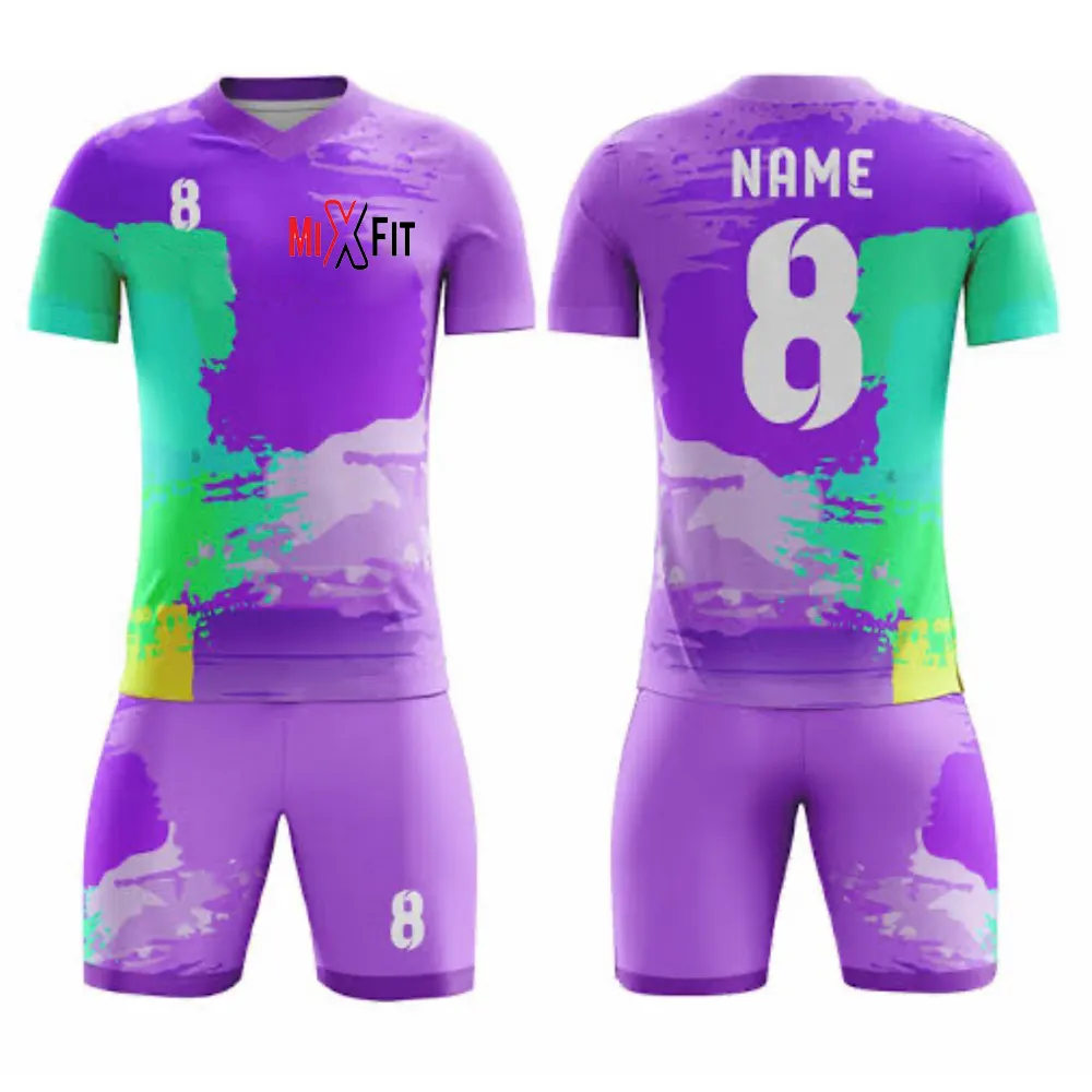 Voetbal Tenue Set Groothandel Custom Voetbal Jersey Set Volledig Sublimatie Voetbalkit Met Custom Logo Voetbal Uniform