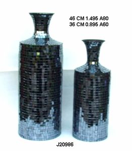 Florero de hierro con mosaico de vidrio en dos tonos, decoración de boda, hogar - Product Image 6