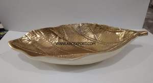 Design standard plaqué or laiton fruits secs serveur Ware bol en gros maison Table décoration service feuille bols pour Offre Spéciale - Product Image 3