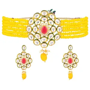 印度珠宝镶嵌水晶人造珍珠多层串珠项链耳环宝莱坞珠宝套装