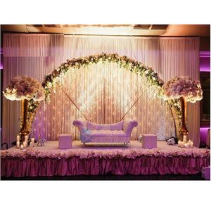 ที่น่าสนใจครึ่งดวงจันทร์เทียนผนังสำหรับเวทีแต่งงานโลหะครึ่งดวงจันทร์เทียนผนังฉากหลังด้านบนเทียนผนังฉากหลังแต่งงาน - Product Image 1