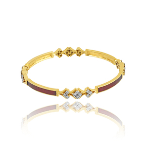 Personalized 925 <b>Sterling</b> <b>Silver</b> <b>Bracelet</b> with CZ Enamel New 18K Gold Plating Fine Bangle for <b>Women</b> - Product Image 3