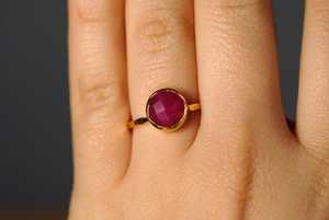 Anillo de forma redonda de rubí Natural de Plata de Ley 92,5, joyería de piedras preciosas pulidas de oro, fabricación al por mayor, regalo - Product Image 5