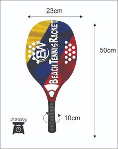 Raquetas de Tenis Playa y Palas de Pádel Personalizadas con Fibra de Carbono y Vidrio, Cara de 20 mm, Peso de 310-330 g, Logotipos y Colores Personalizados - Product Image 2