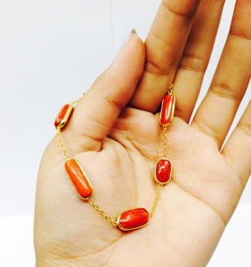 Latest Sterling <b>Silver</b> 925 Gold Plated Coral Wholesaler Woman Adjustable Customizable Natural Gemstone Handmade Unique <b>Bracelets</b> - Product Image 3