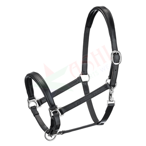 New Handmade Comfortable Durable Horse <b>Halters</b> Adjustable Average Padded Leather Head Collar Halter for Riding - Product Image 5