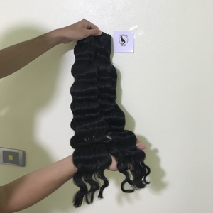 Precio de fábrica de alta calidad 24 "suelta la onda profunda doble de la Virgen de la trama del pelo 100% cabello humano - Product Image 4