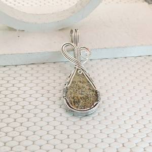 925 pendentifs en argent Sterling image jaspe pierres précieuses pendentifs bijoux en argent Sterling en gros fil enroulé pendentifs - Product Image 2