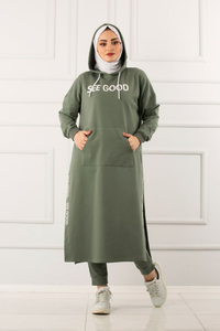 Nouvelle saison femmes 2 pièces survêtement ensemble vêtements islamiques Abaya caftan musulman islamique mode turc qualité - Product Image 2