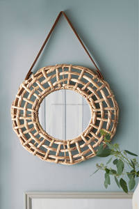 Ventas al por mayor Marco de jacinto de agua Espejo ecológico montado en la pared Tejido a mano por espejo de pared de jacinto de agua bohemio vietnamita - Product Image 6