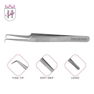 Stainless Steel Eyelash Extension Tweezer with Finger Grip Design Private Label, Top Quality Eyelash Extension Tweezer - Product Image 6