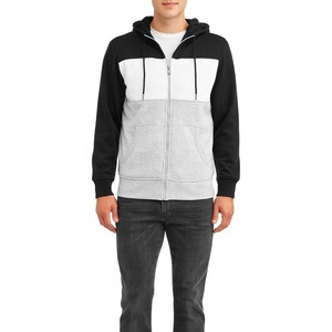 Sudadera con capucha de manga larga para hombre, de lana, informal, con cremallera, bloque de Color - Product Image 5