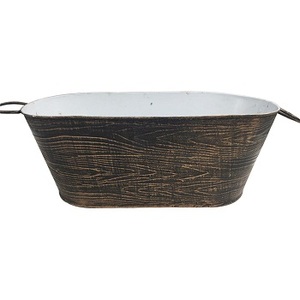 RUST TRIM OVAL VINTAGE PARTY <b>TUB</b> ECO FRIENDLY FOR GIVEAWAYS MEDIUM SIZE CLEAR PARTY <b>TUB</b> - Product Image 4
