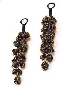 <b>Small</b> Black Agate Keyring Polished Tumbled Gemstone Pendant Wire Wrap Carved Feng Shui Natural Stone Semi-Precious Stone Crafts - Product Image 1