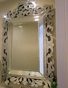 Hot <strong>Rectangular</strong> Big Venetian <strong>Wall</strong> <strong>Mirror</strong> with Hand Flowers - Product Image 2