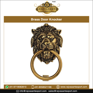 Anneau de heurtoir de porte en laiton satiné antique, accessoire de fenêtre de style victorien pour hôtels - Product Image 3