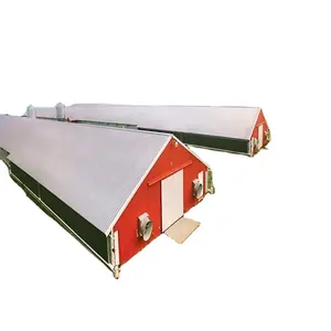 prefab steel structure chicken house with ceiling fan and chicken house heating