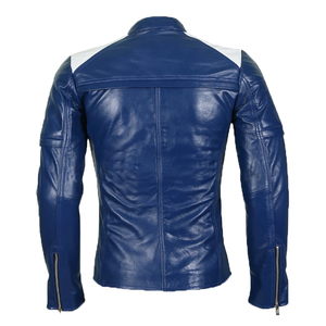 Vêtements de sport respirants grande taille pour moto de course, veste en cuir à rayures blanches - Product Image 4