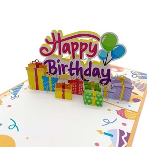 Venta al por mayor nuevo diseño 3D Kirigami corte láser Feliz cumpleaños tarjeta emergente papel recuerdo y tarjeta de felicitación regalo - Product Image 4