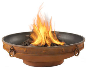 Brasero rond en métal de fabrication indienne avec anneau en fer pour les fêtes de jardin en plein air, au prix de gros - Product Image 1