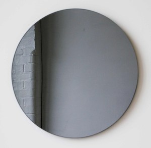 <b>Round</b> <b>Black</b> Tinted Contemporary Customisable Frameless <b>Mirror</b> - Product Image 1