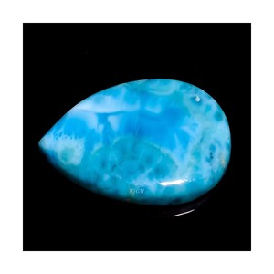 Piedras preciosas de Larimar naturales en forma de pera de 4X6mm de alta calidad Color blanco Precio de fábrica al por mayor Origen de República Dominicana - Product Image 1