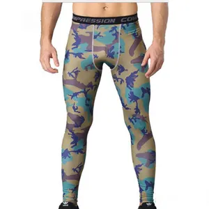 Camo Men Legging Made Of Spandex/Polyester Gym Wear Men Compression Pants