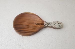 Customized Logo Acacia <b>Wood</b> Spoon Rest With Bark <b>Border</b> for Home Hotel Restaurant Kitchenware Office Party Used Kitchen Sets - Product Image 5