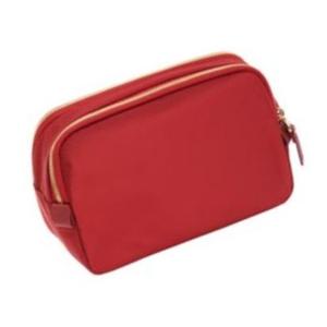 Wholesale PU Leather Cosmetic <b>Bag</b> Red Two-<b>Compartment</b> Zipper <b>with</b> Custom Logo for <b>Makeup</b> Travel Use Private Label - Product Image 1
