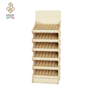 Espositore da esposizione in legno EUROSUD CATALDI Made in Italy betulla altezza 175 cm per negozi e supermercati - Product Image 1