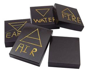 Juego de Chakra Reiki con 5 piedras rectangulares de obsidiana piedras preciosas de ágata Natural para cuarto elemental Reiki curación metafísica - Product Image 2