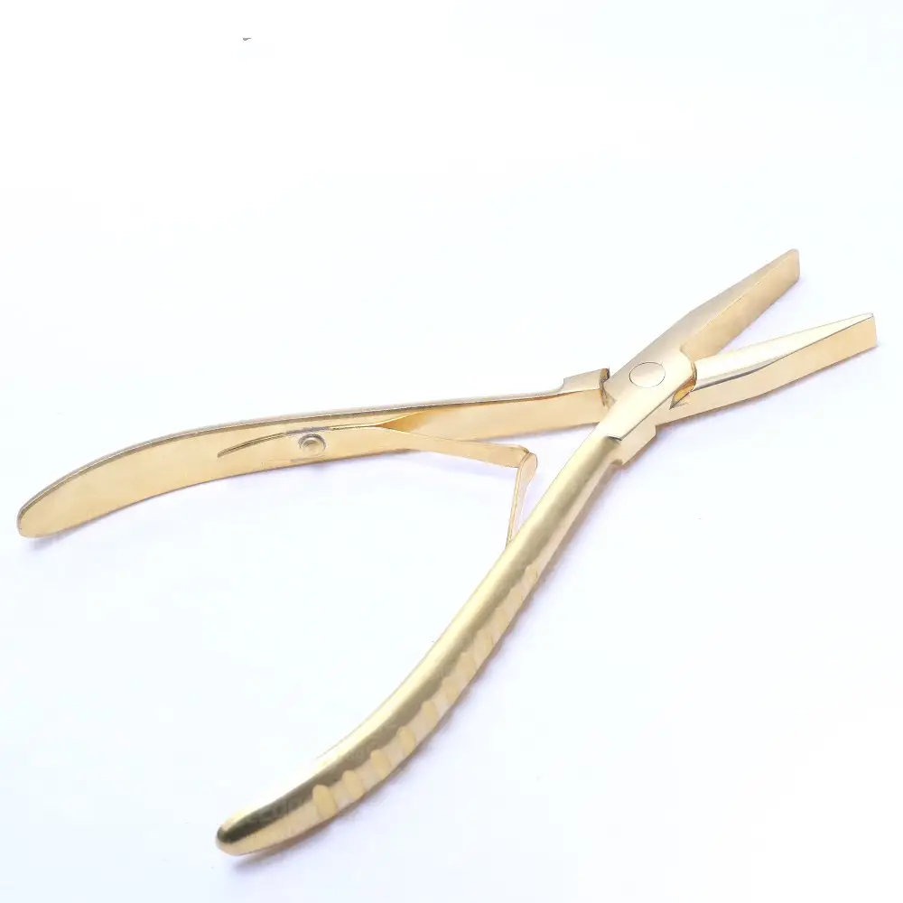 स्टाइलिस्ट का समर्थन पेशेवर सोने के रंग बाल विस्तार Plier सैलून उपकरण