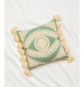 Innovative Soft Cotton Indoor Home Pillows Economical Embroidered Eye with Attached <b>Tassel</b> Cheap Price Pillow Cases - Product Image 2