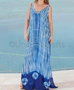 Vestido largo femenino de rayón para mujer, traje largo Sexy con estampado Tie-Dye para cualquier ocasión - Product Image 1