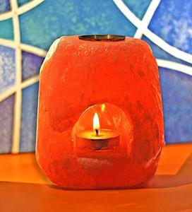 Impex Pakistan HNACH-001 Himalayan Organic Carved Natural Shape Aroma Salt <b>Candle</b> Holder Reduces Electromagnetic Radiation - Product Image 3