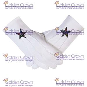 Masonic Regalia OES Orden DE LA Estrella del Este 100% Guantes de algodón | Guantes de desfile masónico Ceremonia del proveedor 2017 Regular GC - Product Image 2