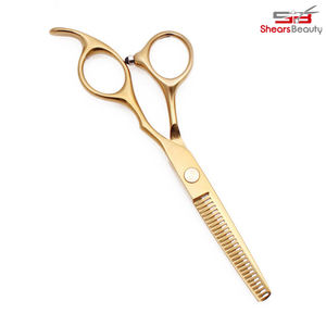 Tijeras de peluquero de acero inoxidable rectas personalizadas, cuchillas afiladas romas, mangos de plástico de cerámica para corte de pelo, adelgazamiento - Product Image 4