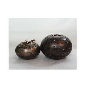 Premium Style Handmade Metal <b>T</b>-<b>Light</b> Hanging Lantern Different Shape Hanging Lantern Decoration Hollow Out Fancy <b>Candle</b> Holder - Product Image 6