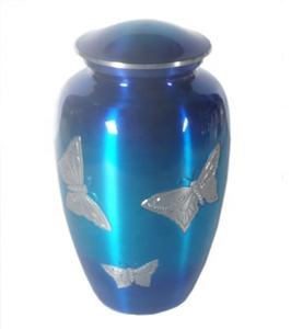 Urna Funeraria Clásica de Mariposa para Cenizas Humanas, Urna Funeraria Clásica de Mariposa de Aluminio, Urna Conmemorativa de Metal para Cremación - Product Image 1