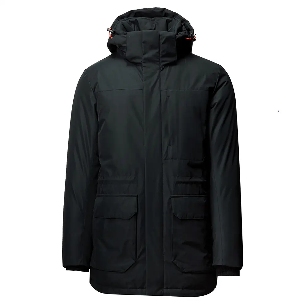 Custom hot sale men winter long down jacket Black Plus Size hooded keep warm long down coats men