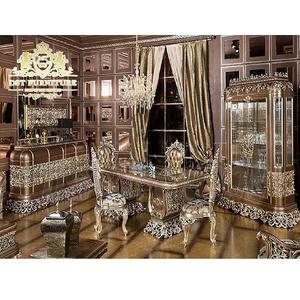 Muebles de comedor de estilo francés, acabado metálico, estilo real clásico francés, tallado a mano europeo - Product Image 1