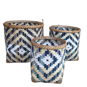 Cesta de bambú tejido Natural, almacenamiento hecho a mano - Product Image 6