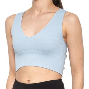 Women's 100% Cotton Crew Neck Sleeveless <b>Crop</b> Tank <b>Top</b> Short Length Stretchy <b>Tops</b> - Product Image 4
