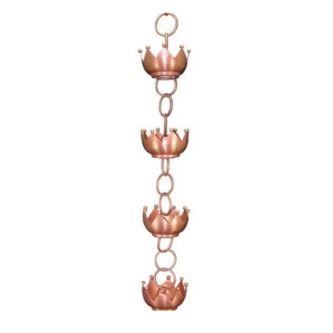 Crown Shaped Regen Ketting Gehamerd Decoratieve Chimes En Cups Vervangen Goot Downspout Gutter